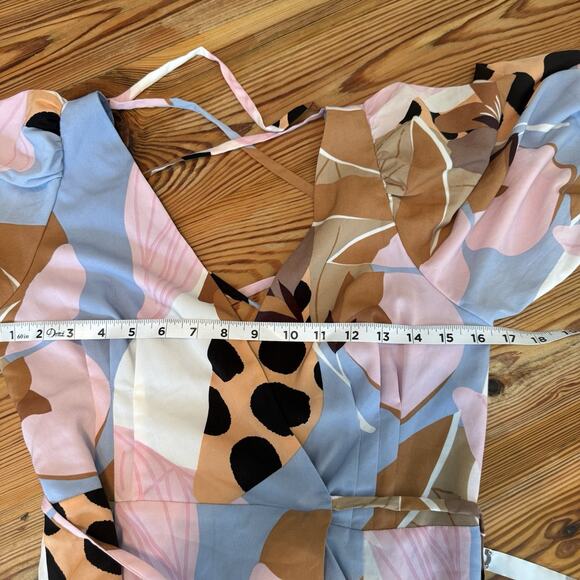 Anthropologie Hutch Bloom Wrap Maxi Dress Sz S Open Tie Back Party Wedding Date - Picture 13 of 16